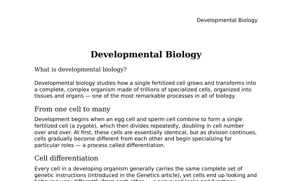 Cell differentiation, stem cells, Hox genes, and reprogramming Dr. Dr. med. sci. Abidin GelesCopyright - All Rights Reserved: This document and all content on this website may not be published, reproduced, or distributed without the written permission of the author, Dr. Dr. med. sci. Abidin Geles.www.medwissen.ch abidin.geles@gmail.com Developmental Biology What is developmental biology?Developmental biology studies how a single fertilized cell grows and transforms into a complete, complex organism made of trillions of specialized cells, organized into tissues and organs — one of the most remarkable processes in all of biology.…