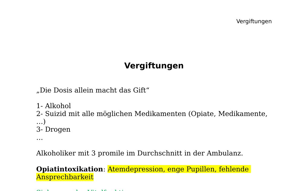 Vergiftungen „Die Dosis allein macht das Gift“ 1- Alkohol 2- Suizid mit alle möglichen Medikamenten (Opiate, Medikamente, …) 3- Drogen … Alkoholiker mit 3 promile im Durchschnitt in der Ambulanz. Opiatintoxikation: Atemdepression, enge Pupillen, fehlende Ansprechbarkeit Sicherung der Vitalfunktionen Überblick Substanzen mit nehmen Giftentschärfung / Verhinderung weiterer GiftresorptionBGA (Cave: Pulsoxie bringt bei Bradypnoe nichts! – während O2-Sättig 99% ist kann pCO2 bei 80 oder 100 sein)Spezifische Antidot-Therapie Methonol ad Dialysezentrum CO-Vergiftung Druckkammerzentrum Immer wenn Zustandsbild nicht erklärbar, an Vergiftungen denken!…