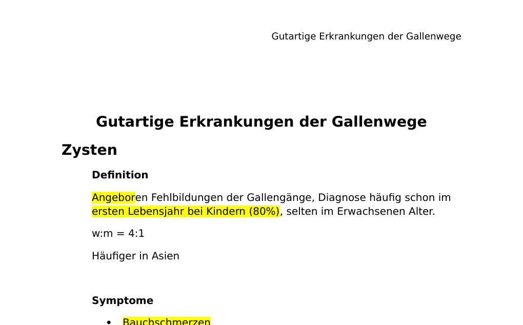 Gutartige Erkrankungen der Gallenwege Zysten DefinitionAngeboren Fehlbildungen der Gallengänge, Diagnose häufig schon im ersten Lebensjahr bei Kindern (80%), selten im Erwachsenen Alter.w:m = 4:1 Häufiger in Asien Symptome Bauchschmerzen Gelbsucht (Ikterus) Verhärtung im rechten Oberbauch (tastbare Raumforderung)Häufiger Infektionen (Cholangitis) durch Neigung zur intraduktalen Steinbildung (Konkremente) sowie häufiger Gallengangkarzinom…