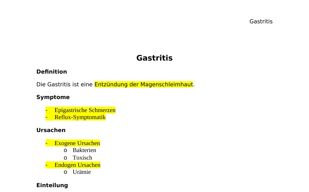 Gastritis Definition Die Gastritis ist eine Entzündung der Magenschleimhaut. Symptome Epigastrische Schmerzen Reflux-Symptomatik Ursachen Exogene Ursachen Bakterien Toxisch Endogen Ursachen Urämie Einteilung Akute Gastritis Chronische Gastritis Sonderformen Siehe Details unten. Therapie und Procedere Pantozol 40 mg p.o. 1-0-1 für 1 Woche Novalgin 500 mg 1-1-1-1 bei Schmerzen Dafalgan 1 g 1-1-1 bei Schmerzen Evtl. im Verlauf eine Gastroskopie. Akute Gastritis Definition: Eine akute Magenschleimhautentzündung. Ursachen: Eine erosive Gastritis wird meistens verursacht durch Alkohol, NSAR, ASS.…