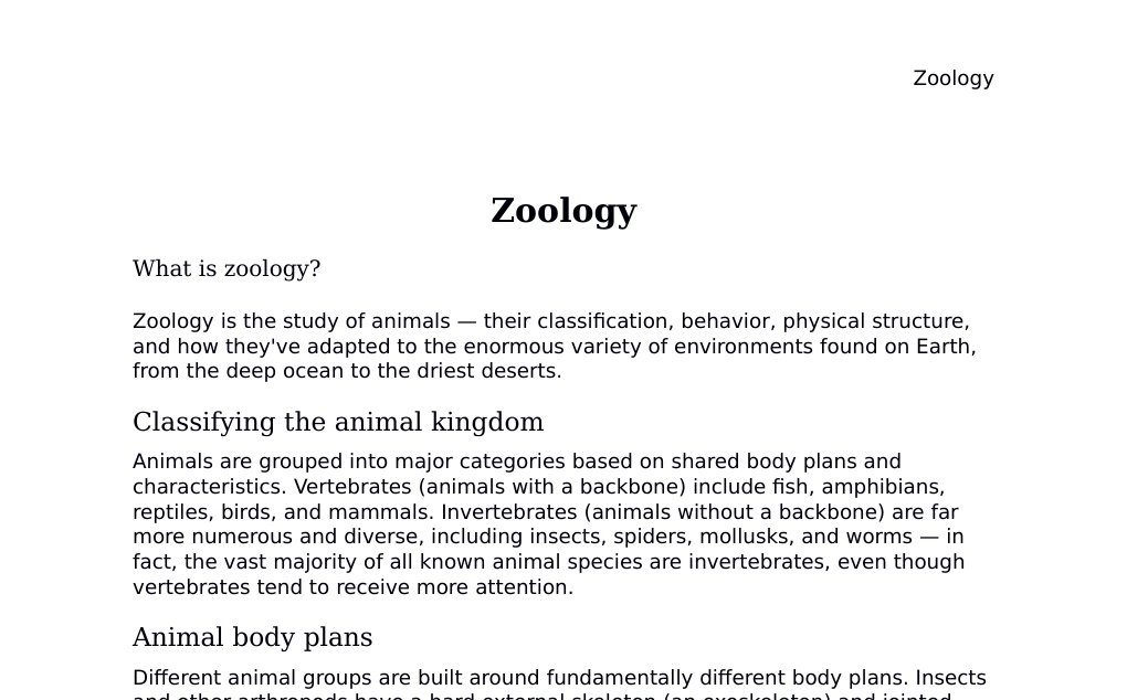 Animal classification, locomotion, metabolic scaling, and navigation Dr. Dr. med. sci. Abidin GelesCopyright - All Rights Reserved: This document and all content on this website may not be published, reproduced, or distributed without the written permission of the author, Dr. Dr. med. sci. Abidin Geles.www.medwissen.ch abidin.geles@gmail.com Zoology What is zoology?Zoology is the study of animals — their classification, behavior, physical structure, and how they've adapted to the enormous variety of environments found on Earth, from the deep ocean to the driest deserts.…