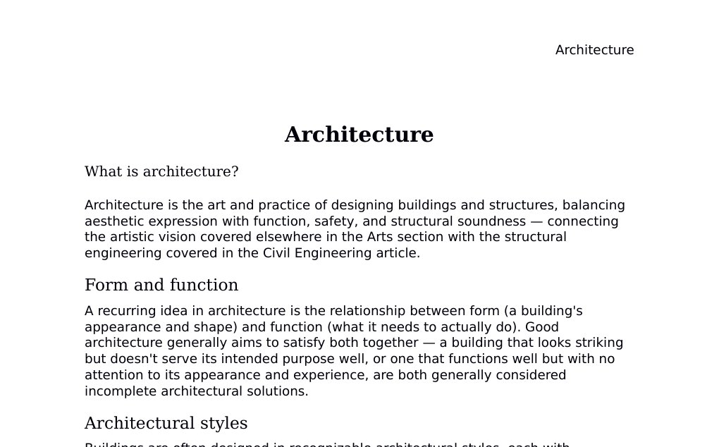 Classical orders, the arch, Roman concrete, and passive solar design Dr. Dr. med. sci. Abidin GelesCopyright - All Rights Reserved: This document and all content on this website may not be published, reproduced, or distributed without the written permission of the author, Dr. Dr. med. sci. Abidin Geles.www.medwissen.ch abidin.geles@gmail.com Architecture What is architecture?Architecture is the art and practice of designing buildings and structures, balancing aesthetic expression with function, safety, and structural soundness — connecting the artistic vision covered elsewhere in the Arts section with the structural engineering covered in the Civil Engineering article.…