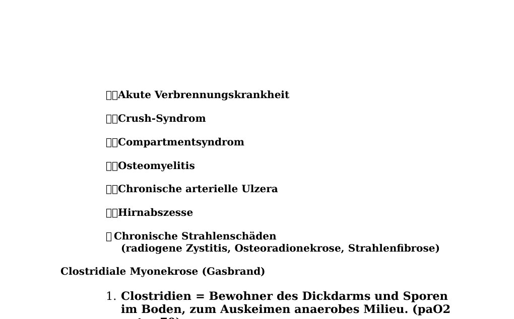 Überdruck als Therapie unter 3 atm. Umgebungsdruck die physikalische Lösung des Sauerstoffs zu paO2 Werten von bis zu 2000mmHg (HBO = hyperbare Oxigenation)  Erys nicht mehr nötig für O2-Transport  unter diesen Bedingungen früher Herz-Ops bei Kindern durchgeführt Relative Ind. für Ops unter HBO: Ops an Zeugen Jehovas, Trachealchirurgie, Notfallseingriffe bei BlutungsschockEffekte.: Über Radikalbildung Fibroblasten und Kapillarenproliferation, Phagozytoseaktivität gesteigert  Öffnung der Blut-Hirn-Schranke  reversibel Ind.: Clostridiale Gasbrand, CO-Intoxikation  Dekompressionserkrankung und Luftembolie (Boyle-Mariotte) Hörsturz Akute Verbrennungskrankheit Crush-Syndrom Compartmentsyndrom Osteomyelitis Chronische arterielle Ulzera Hirnabszesse…
