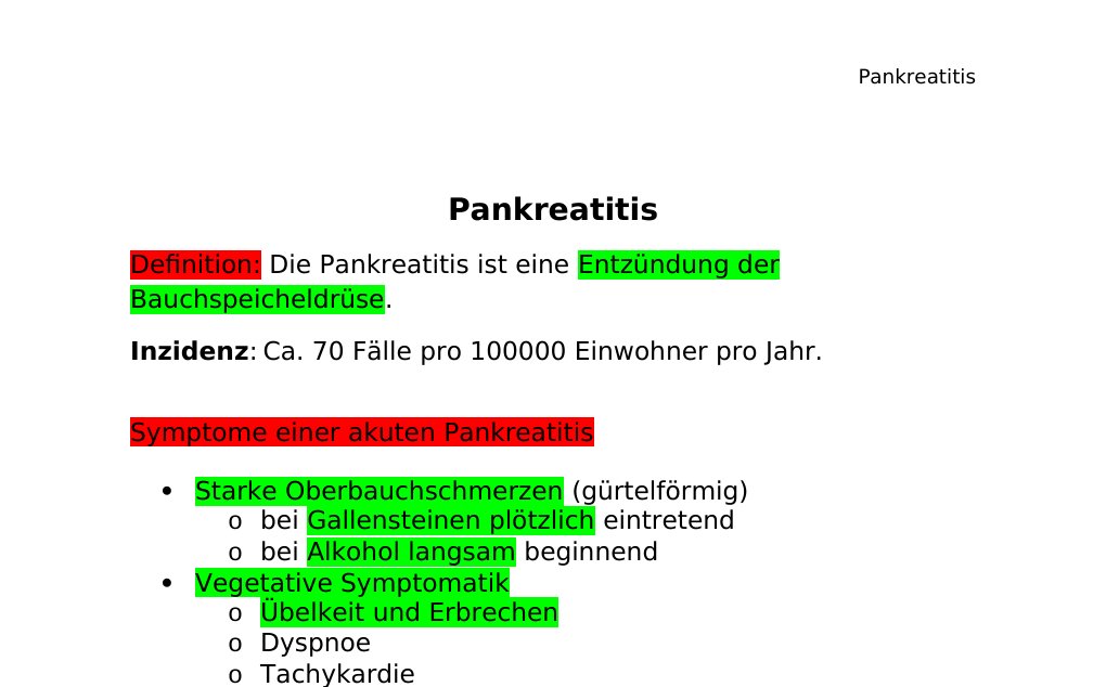 Pankreatitis Definition: Die Pankreatitis ist eine Entzündung der Bauchspeicheldrüse. Inzidenz: Ca. 70 Fälle pro 100000 Einwohner pro Jahr. Symptome einer akuten Pankreatitis Starke Oberbauchschmerzen (gürtelförmig) bei Gallensteinen plötzlich eintretend bei Alkohol langsam beginnend Vegetative Symptomatik Übelkeit und Erbrechen Dyspnoe Tachykardie Blähungen Bauchschwellung mit erhöhtem Ileusgefahr Fieber Ikterus (gelegentlich) SIRS (Systemic Inflammatory Response-Syndrome) MOF (Multi organ failure) Schocksymtome Hypotonie / Hypovolämie Tachykardie Diagnose Klinik Bauch druckempfindlich und prall elastisch, kann aber auch hart sein.…