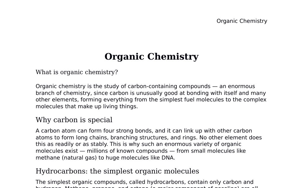 Carbon compounds, functional groups, reaction mechanisms, and chirality Dr. Dr. med. sci. Abidin GelesCopyright - All Rights Reserved: This document and all content on this website may not be published, reproduced, or distributed without the written permission of the author, Dr. Dr. med. sci. Abidin Geles.www.medwissen.ch abidin.geles@gmail.com Organic Chemistry What is organic chemistry?Organic chemistry is the study of carbon-containing compounds — an enormous branch of chemistry, since carbon is unusually good at bonding with itself and many other elements, forming everything from the simplest fuel molecules to the complex molecules that make up living things.…