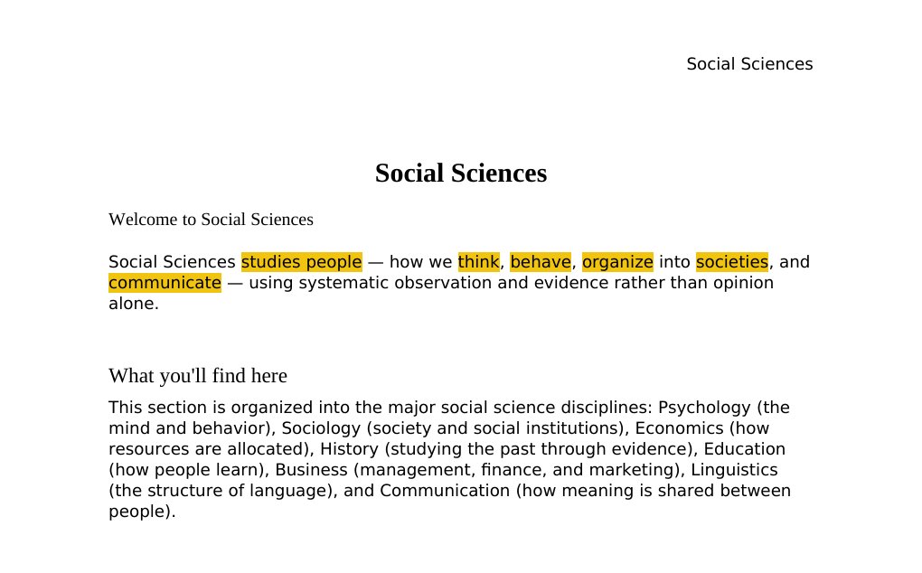 An introduction to the social science disciplines covered in this section Dr. Dr. med. sci. Abidin GelesCopyright - All Rights Reserved: This document and all content on this website may not be published, reproduced, or distributed without the written permission of the author, Dr. Dr. med. sci. Abidin Geles.www.medwissen.ch abidin.geles@gmail.com Social Sciences Welcome to Social SciencesSocial Sciences studies people — how we think, behave, organize into societies, and communicate — using systematic observation and evidence rather than opinion alone.What you'll find here…