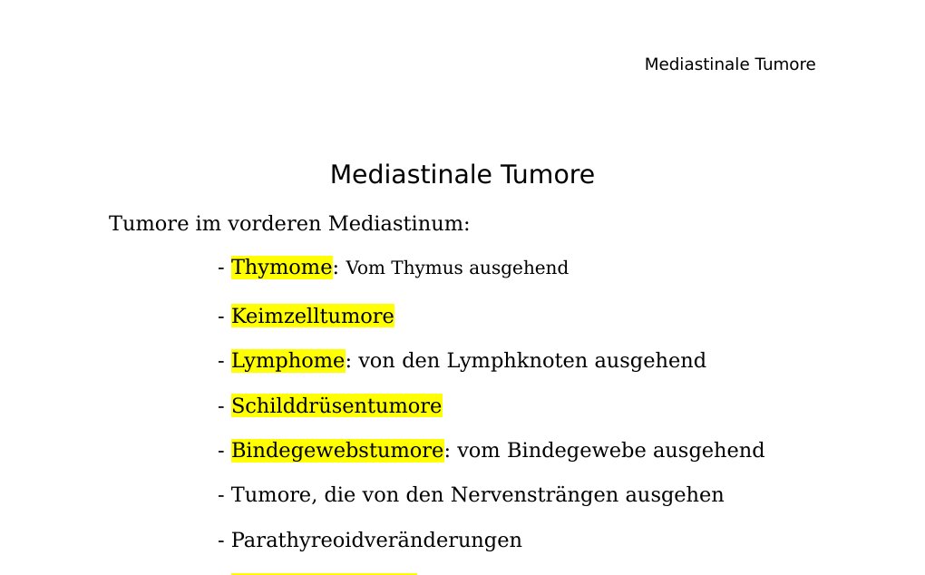 Mediastinale Tumore Tumore im vorderen Mediastinum: - Thymome: Vom Thymus ausgehend - Keimzelltumore - Lymphome: von den Lymphknoten ausgehend - Schilddrüsentumore - Bindegewebstumore: vom Bindegewebe ausgehend - Tumore, die von den Nervensträngen ausgehen - Parathyreoidveränderungen - Gutartige Tumore (Lipom, Hämangiom, Lymphangiome, Fibrome) Mediastinale Tumore gehören mediastinoskopiert:  Zur Exploration des paratrachealen Raums (suspekte Lymphknoten, Tumore)  Op:  Kleiner, querer Hautschnitt knapp oberhalb des Jugulums  Preparation bis zum prätrachealen Raum  Spaltung des Fascia praetrachealis  Tunnelierung des paratrachealen Spatium nach kaudal  Einführung des Mediastinoskopierohr ins „Tunnel“…