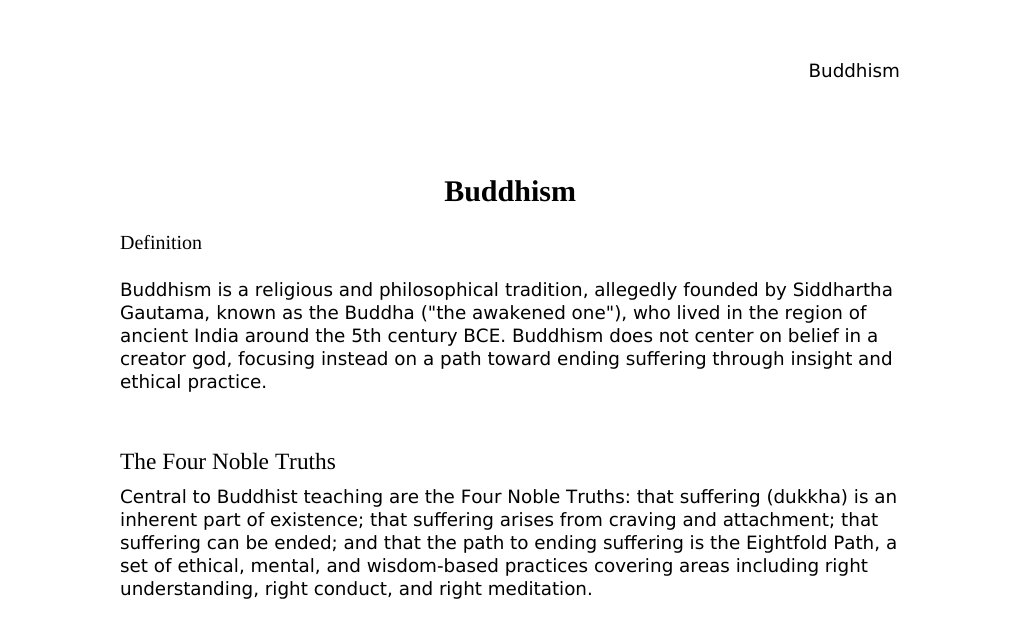 The Four Noble Truths, major traditions, and historical scholarship Dr. Dr. med. sci. Abidin GelesCopyright - All Rights Reserved: This document and all content on this website may not be published, reproduced, or distributed without the written permission of the author, Dr. Dr. med. sci. Abidin Geles.www.medwissen.ch abidin.geles@gmail.com Buddhism DefinitionBuddhism is a religious and philosophical tradition, allegedly founded by Siddhartha Gautama, known as the Buddha ("the awakened one"), who lived in the region of ancient India around the 5th century BCE.…