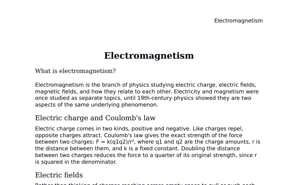 (the study of electric charge, electric fields, and magnetic fields, and how they relate)Dr. Dr. med. sci. Abidin GelesCopyright - All Rights Reserved: This document and all content on this website may not be published, reproduced, or distributed without the written permission of the author, Dr. Dr. med. sci. Abidin Geles.www.medwissen.ch abidin.geles@gmail.com Electromagnetism What is electromagnetism?Electromagnetism is the branch of physics studying electric charge, electric fields, magnetic fields, and how they relate to each other. Electricity and magnetism were once studied as separate topics, until 19th-century physics showed they are two aspects of the same underlying phenomenon.…