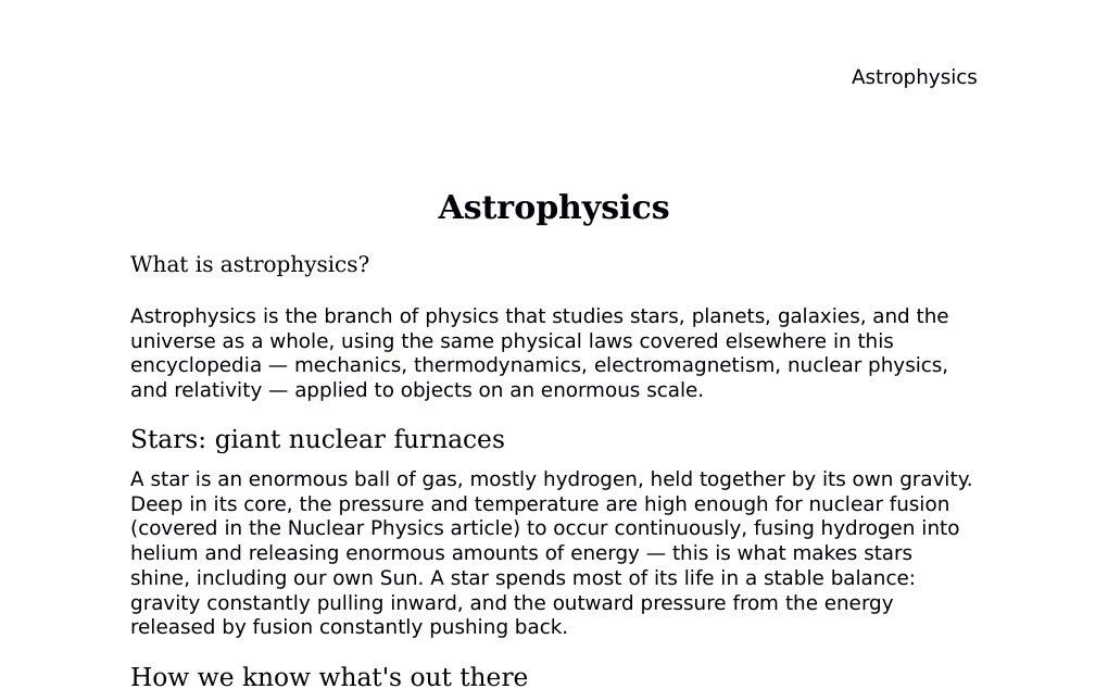 Stars, galaxies, black holes, and the expanding universe Dr. Dr. med. sci. Abidin GelesCopyright - All Rights Reserved: This document and all content on this website may not be published, reproduced, or distributed without the written permission of the author, Dr. Dr. med. sci. Abidin Geles.www.medwissen.ch abidin.geles@gmail.com Astrophysics What is astrophysics?Astrophysics is the branch of physics that studies stars, planets, galaxies, and the universe as a whole, using the same physical laws covered elsewhere in this encyclopedia — mechanics, thermodynamics, electromagnetism, nuclear physics, and relativity — applied to objects on an enormous scale.…